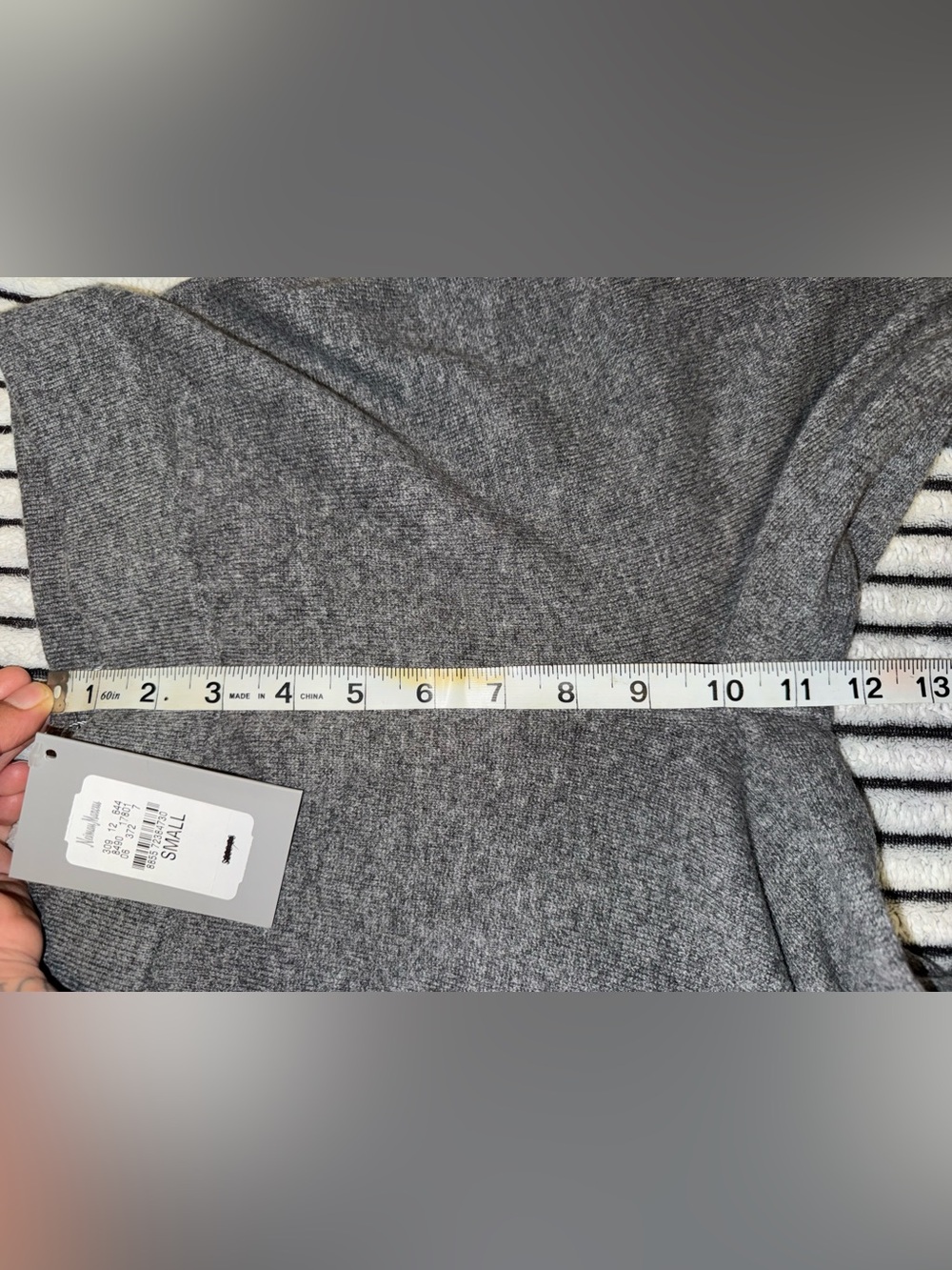 Neiman Marcus Cashmere Pants Gray Wide Leg Knit Lounge Trousers Small NEW - Picture 10 of 11